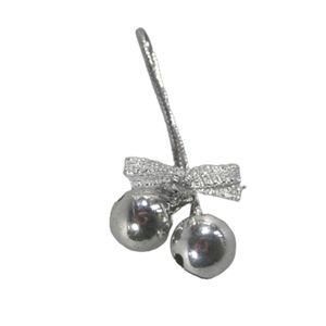 Kerstbelletjes met strikje 10mm zilver met koordje