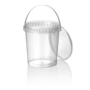 Cups met deksels rond 11.8cm x 12.7cm 870ml pp transparant met hengsels