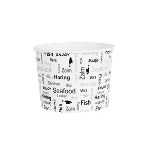 Karton snackbak bucket wit enjoy Fish 66oz
