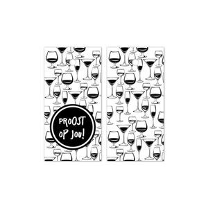 Cadeaulabel karton 8cm x 4cm proost op jou! wit/zwart