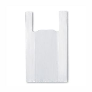 Hemddraagtas 27cm x 6cm x 48cm wit hdpe 12µm geblokt/gewafeld