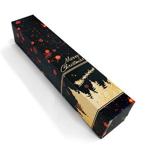Staafdoos 32cm x 6cm x 6cm zwart/goud kerst december