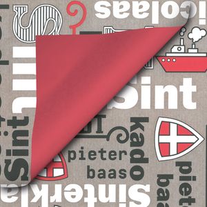 Cadeaupapier sinterklaas 50cm x 125m 014 gebleekt kraft 70gr / m2