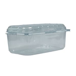 Fruitbak met vast deksel 11.4cm x 18.8cm x 7.5cm 400gr transparant