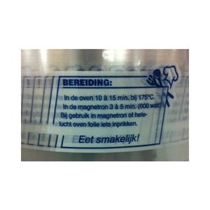 Topsealfolie 18.5cm x 250m pa/pe 52µm transparant/blauw eet smakelijk