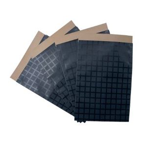 Cadeauzakjes gestreken kraft 12cm x 19cm zwart/grijs ruit 60gr / m2