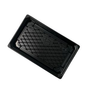 Sushi tray 21.6cm x 13.3cm x 2.2cm zwart PS