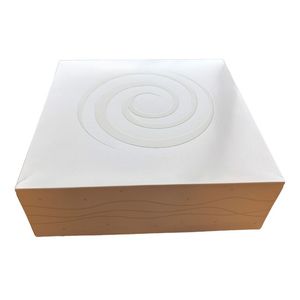 Gebaksdoos zonder venster 21cm x 14cm x 9cm ivoor swirl