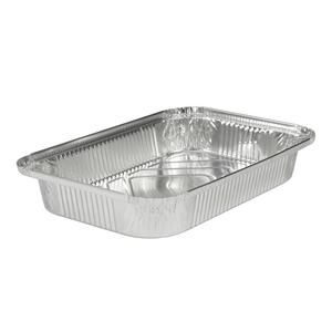 Aluminium bakjes rechthoekig 30.8cm x 20.6cm x 4.3cm 1vaks 2250ml zilver