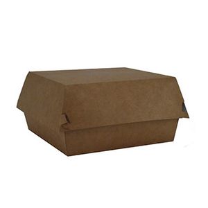 karton snackbak Hamburgerbak bruin p2p 9x9x7 cm