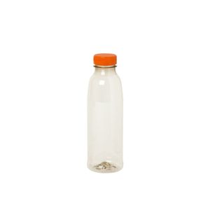 Flessen met oranje dop 330ml pet transparant