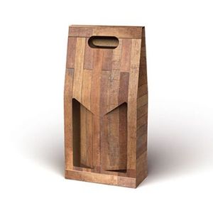 Draagkarton 2 fles bruin teak