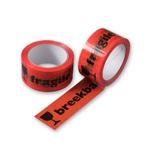 PP acryl tape 50mm x 66m oranje breekbaar 32um