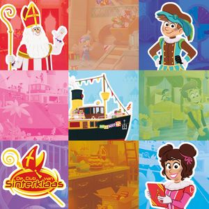Cadeaupapier sinterklaas 50cm x 200m 007 gecoat papier 70gr / m2