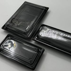 Sushi tray 17.1cm x 14.3cm x 2.2cm zwart A-pet