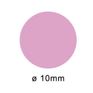 Etiket op rol 10mm roze 
