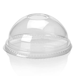 Deksel rond bol met gat 95mm rpet transparant