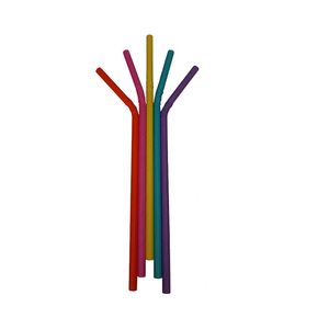 buig rietje papier 19.7cm 6mm neon assorti