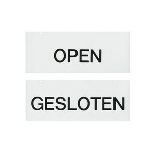Bord gesloten/open wit