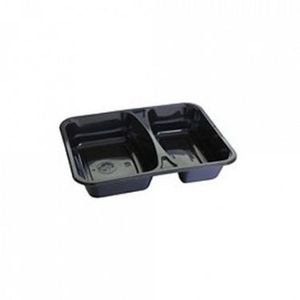 Menubak 22.6cm x 17.7cm x 4.4cm 1060ml 2vaks zwart c-pet