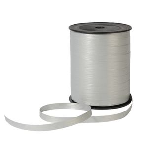 Krullint paperlook 10mm x 250m zilver onbedrukt