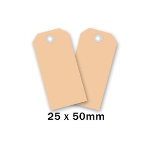 Label nr 0 50mm x 25mm chamois onbedrukt karton 225gr.