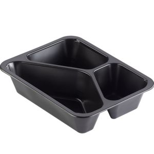 Menubak 22.7cm x 17.8cm x 5cm 530/325/235ml 3vaks zwart pp