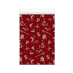Cadeauzakjes glans wit 17cm x 25cm rood sinterklaas 80gr / m2