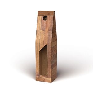 Draagkarton 1 fles bruin teak