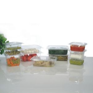 Cups met deksels vierkant 18.5cm x 18.5cm x 7cm 1500ml pet transparant