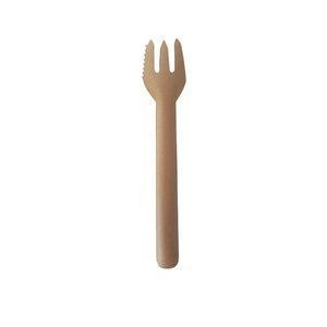 Snackvork met kartel papier 15.7cm bruin