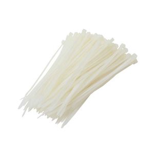 Tie wrap sluiting kunststof 30cm x 0.5cm transparant/wit