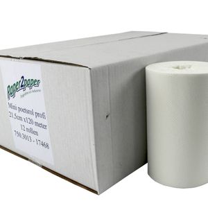Poetsrol Paper2Paper 20.0cm x120m mini 1 laag wit