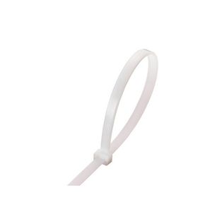 Tie wrap sluiting kunststof 30cm x 0.5cm transparant/wit