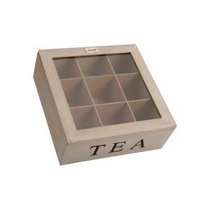 theekist hout 24x24x9 cm 9 vaks