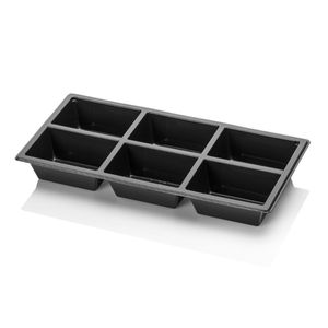 Gourmet express bak rpet 6-vaks 12cm x 25cm x 3cm zwart