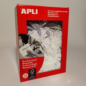 Apli hanglabel 384 9mm x 24mm wit