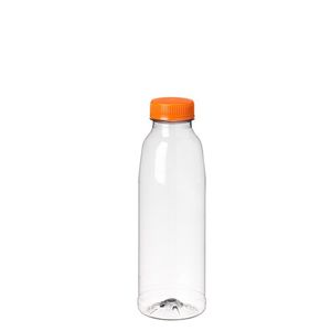 Flessen met oranje dop 500ml pet transparant