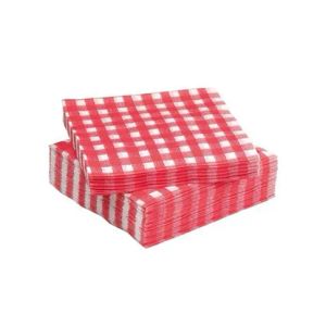 Servet Tork 33cm x 33cm rood geruit 1 laag