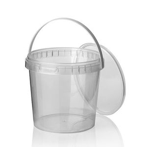 Cups met deksels rond 13.3cm x 12.5cm 1000ml pp transparant met hengels