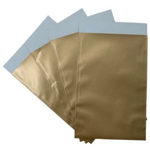 Cadeauzakjes gebleekt kraft 17cm x 25cm goud onbedrukt 70gr / m2