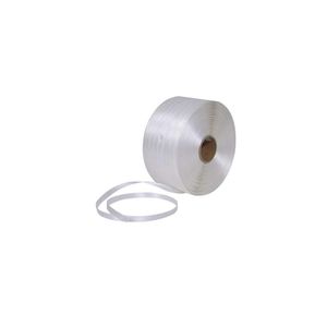 Polyester hotmelt omsnoeringsband 16mm x 850m x 7.6cm wit