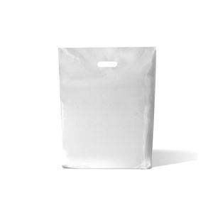 Plastic draagtas gestanst handvat 37cm x 44cm wit onbedrukt ldpe 50µm