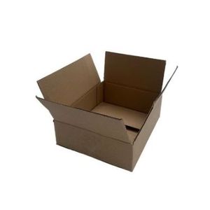 Amerikaanse vouwdoos 220mm x 180mm x 65mm enkel golf B bruin onbedrukt