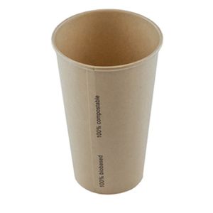Milkshake beker karton 9cm 13.8cm 480ml bruin