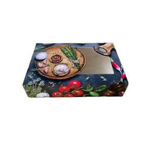 Cateringdoos met venster 36cm x 25cm x 8cm zwart/groen amber
