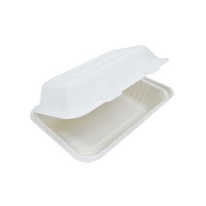 Menubox 23cm x 15.3cm x 8cm 1vaks wit bagasse/suikerriet