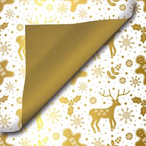 Cadeaupapier kerst 50cm x 100m 90218 gecoat dubbelzijdig papier 70gr / m2