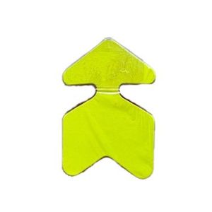 Prijskaart fluor geel en rood 6cm x 9cm pijl