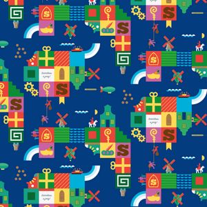 Cadeaupapier sinterklaas 30cm x 100m 005 gecoat papier 70gr / m2